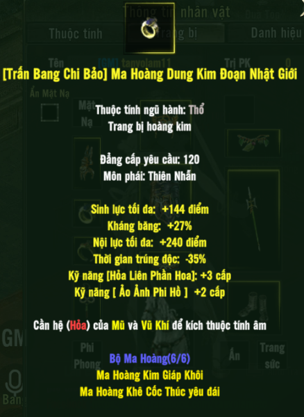 [Trấn Bang Chi Bảo] Ma Hoàng Dung Kim Đoạn Nhật Giới
