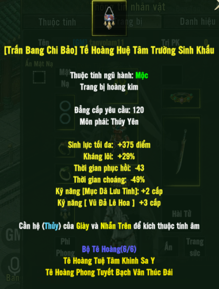 [Trấn Bang Chi Bảo] Tế Hoàng Huệ Tâm Trường Sinh Khấu